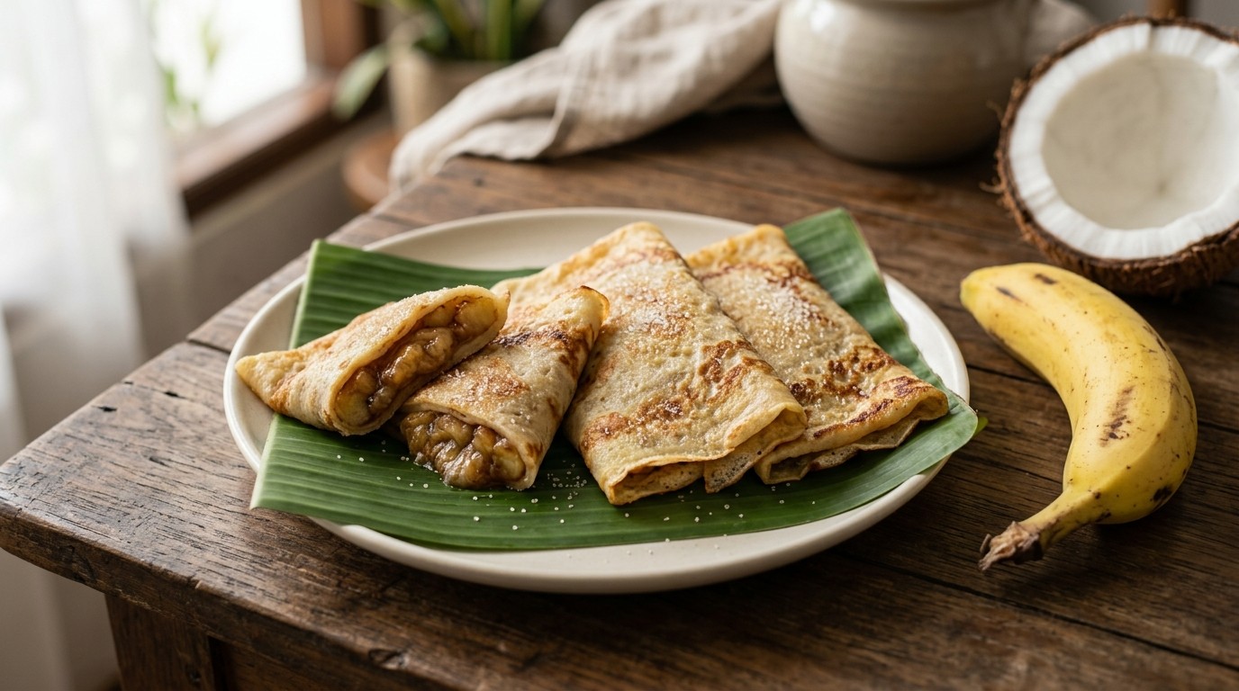 Dadar Pisang (flensjes met Banaan)