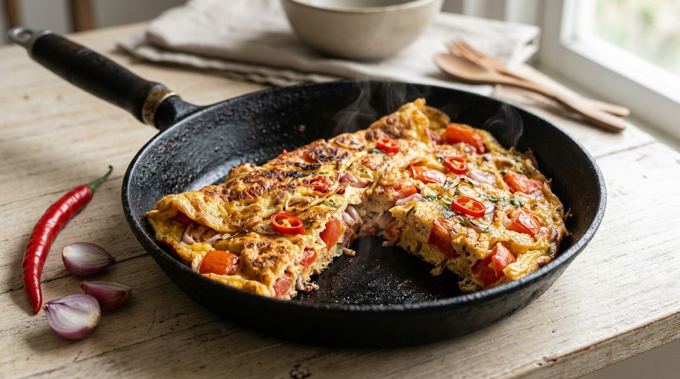 Dadar Tomat (pittige Omelet met Tomaat)