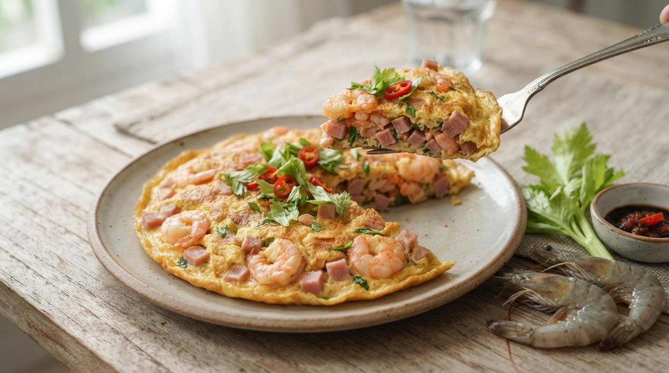 Dadar Udang dan Ham recept Dadar Udang dan Ham recept
