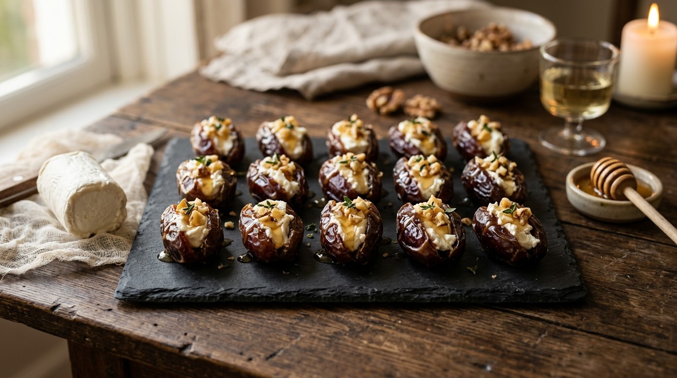 Dadels met Geitenkaas recept Dadels met Geitenkaas recept