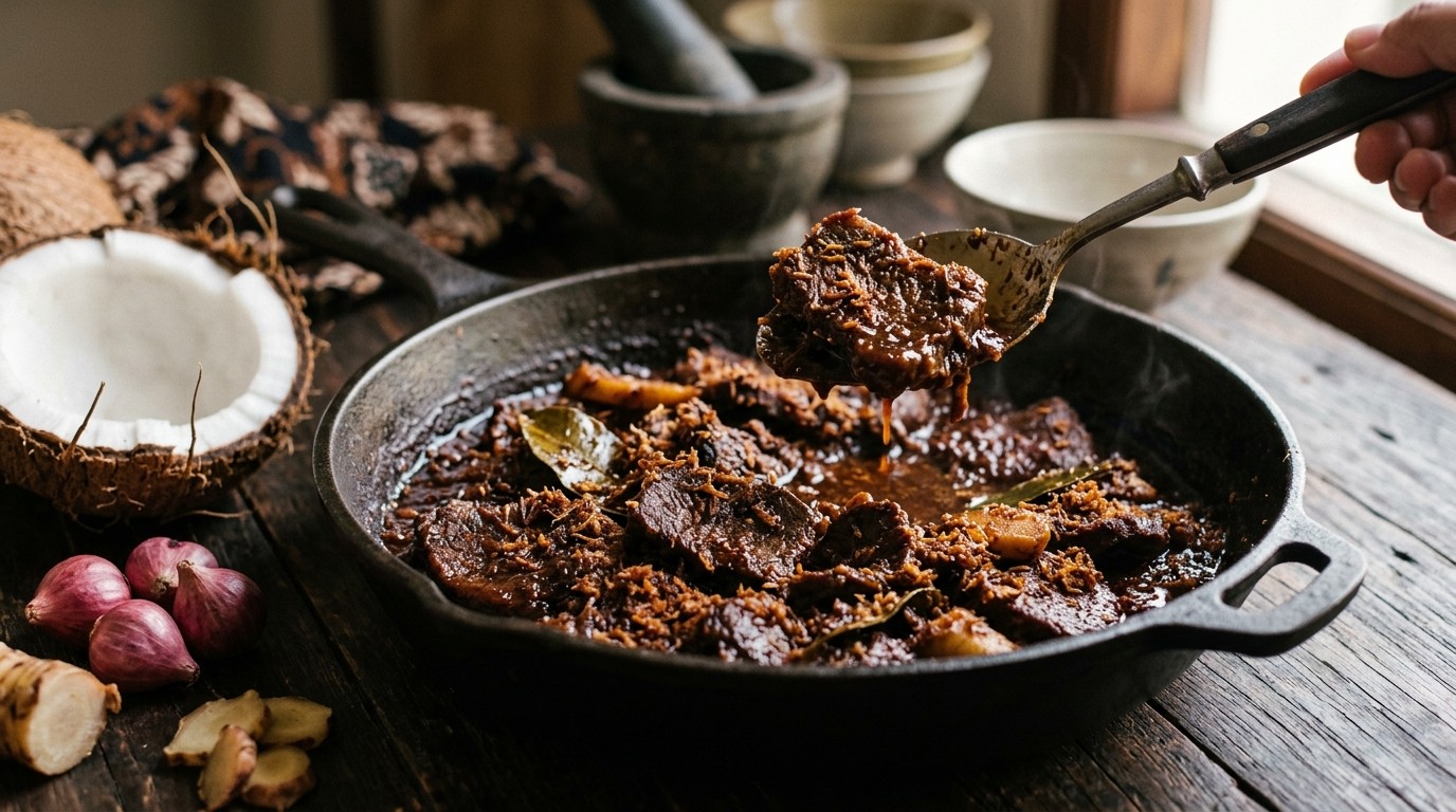Daging Agee (gestoofd Rundvlees met Kokos)