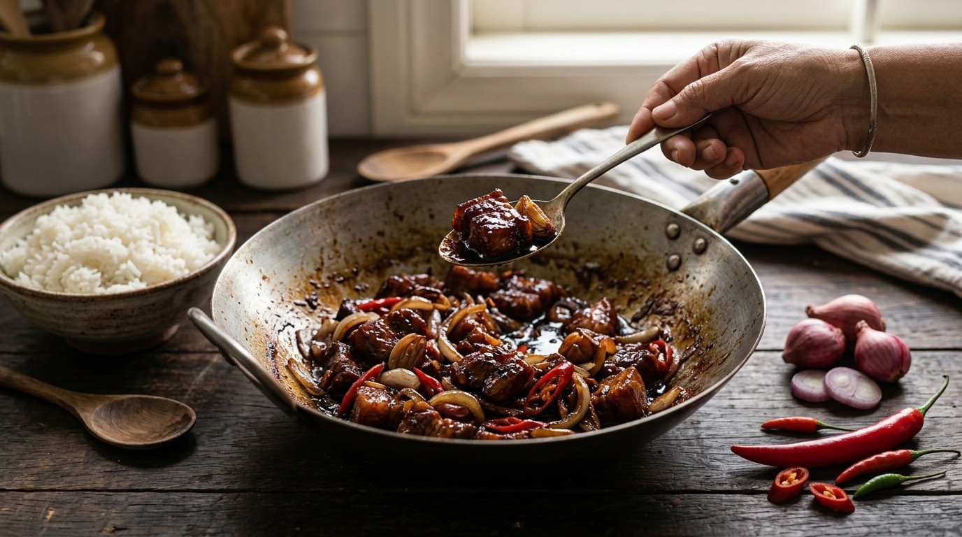 Daging Manis (zoet Gekruid Varkensvlees)