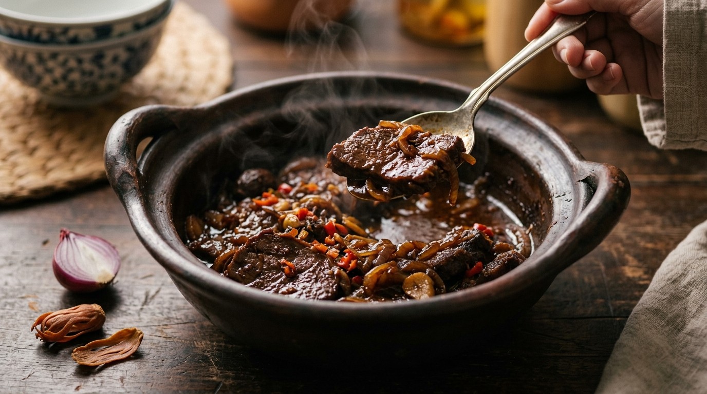 Daging Smoor (gestoofd Rundvlees met een Kruidensausje)