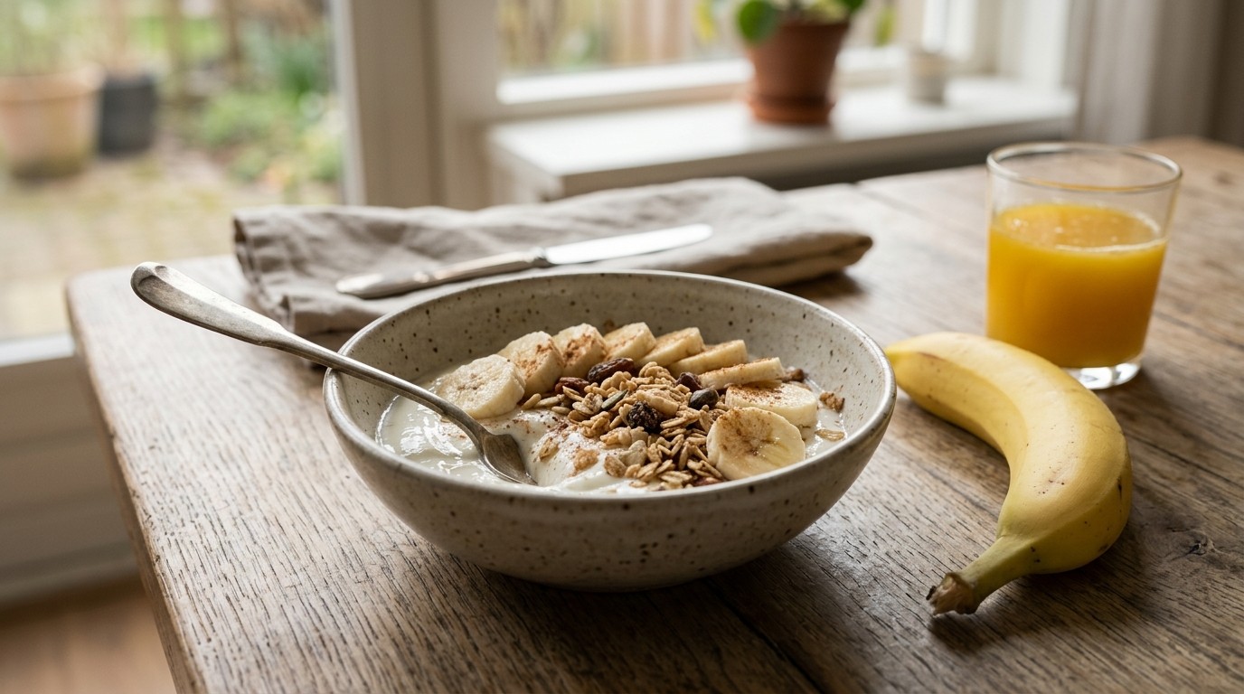 Dieetontbijt Banaan Muesli recept Dieetontbijt Banaan Muesli recept