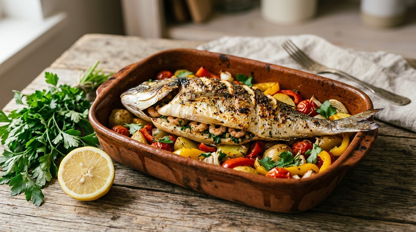 Dorade Gevuld met Garnalen recept Dorade Gevuld met Garnalen recept