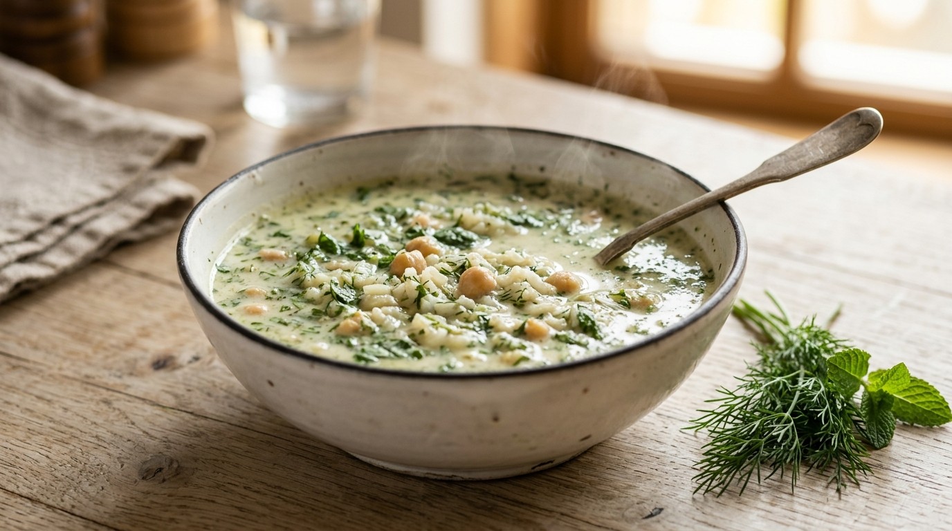 Dovga (Azerbaijan Yogurt and Herb Soup)