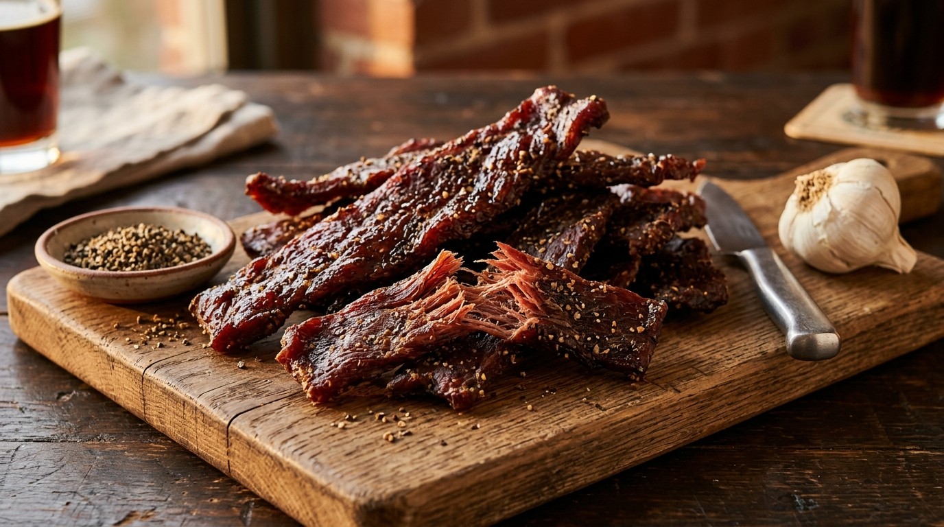 Droog Gemarineerde Beef Jerky (die Niet te Zout is)