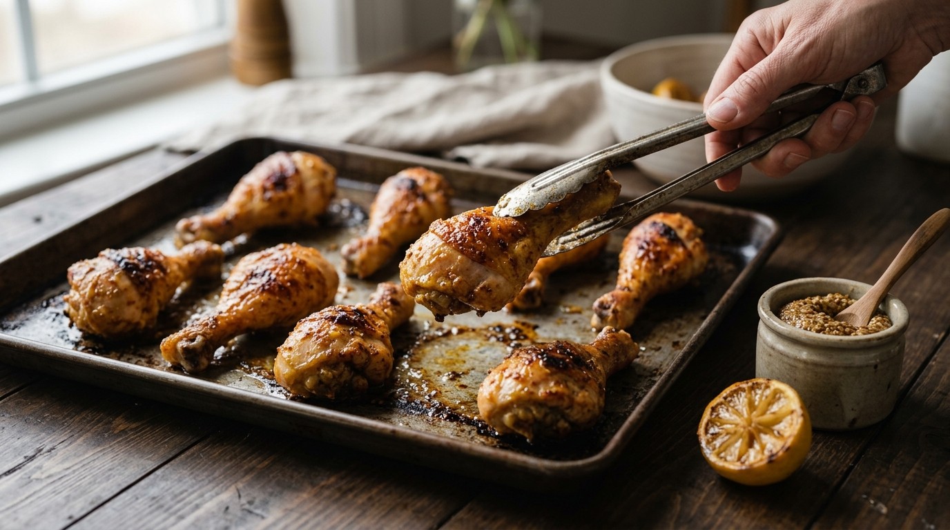 Drumsticks uit de Oven met Franse Mosterd