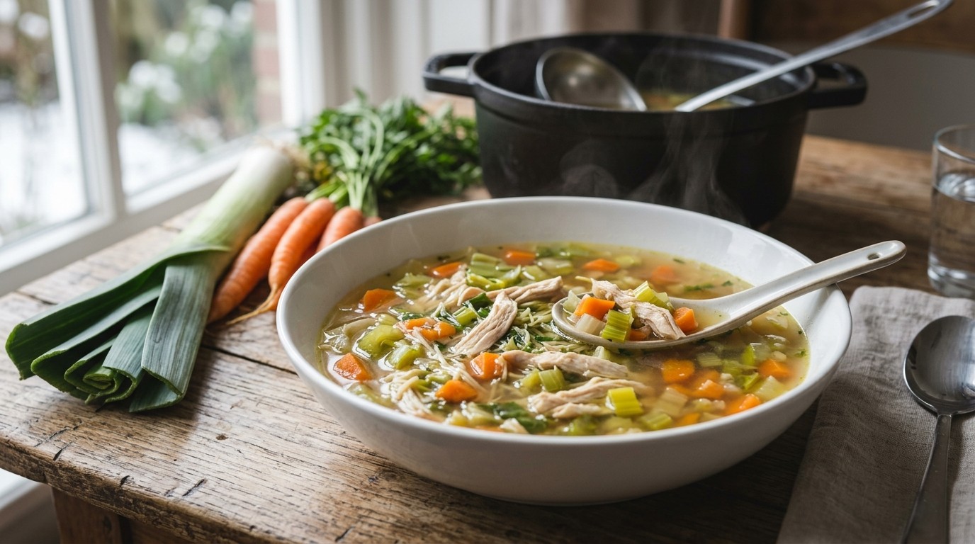 Eenvoudige Kippesoep met een Persoonlijke Tintje recept Eenvoudige Kippesoep met een Persoonlijke Tintje recept