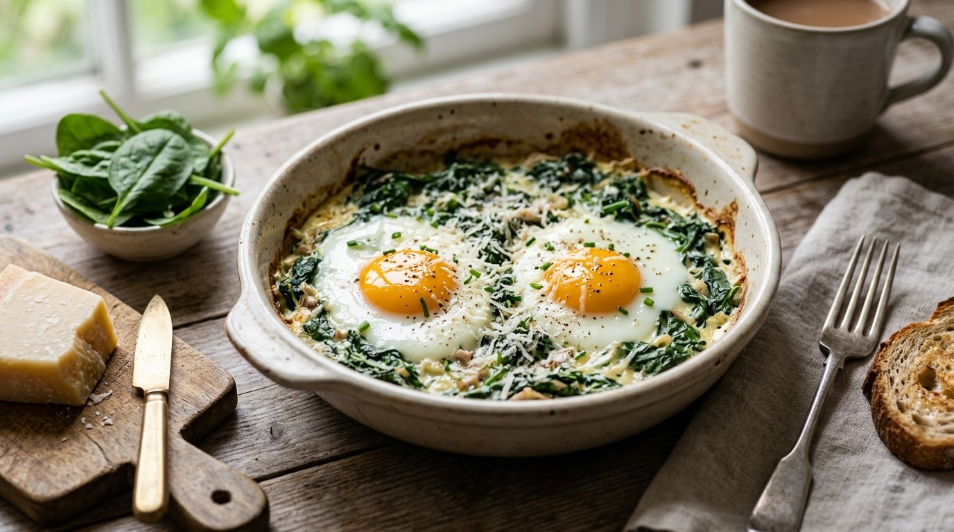 Eieren met Spinazie uit de Oven