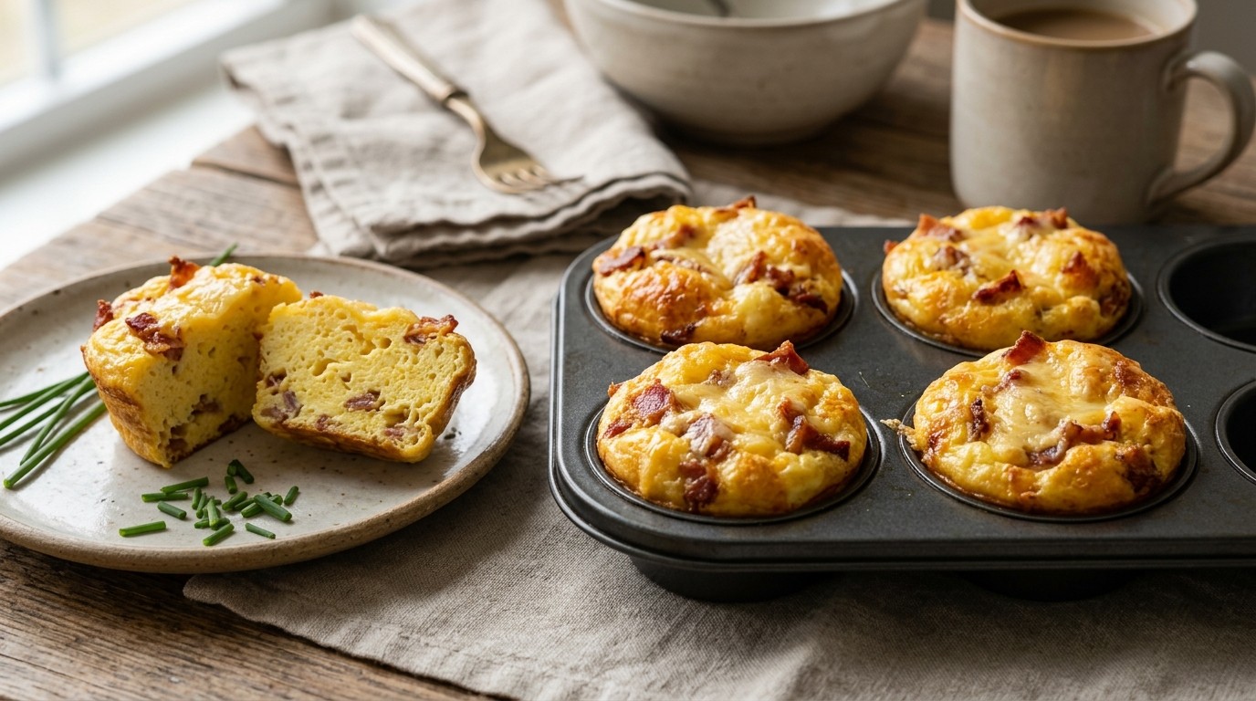 Eiermuffins met Kaas en Bacon