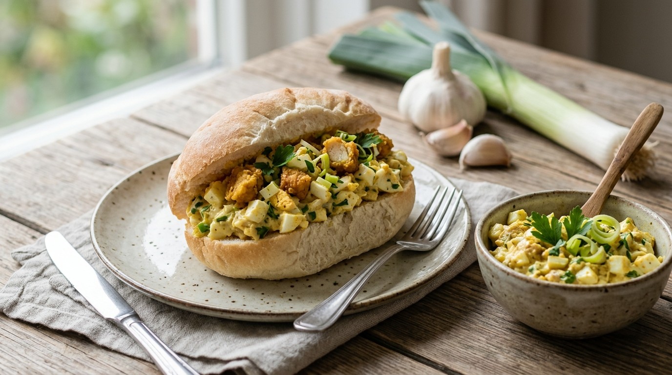 Eiersalade met kip en Kruiden