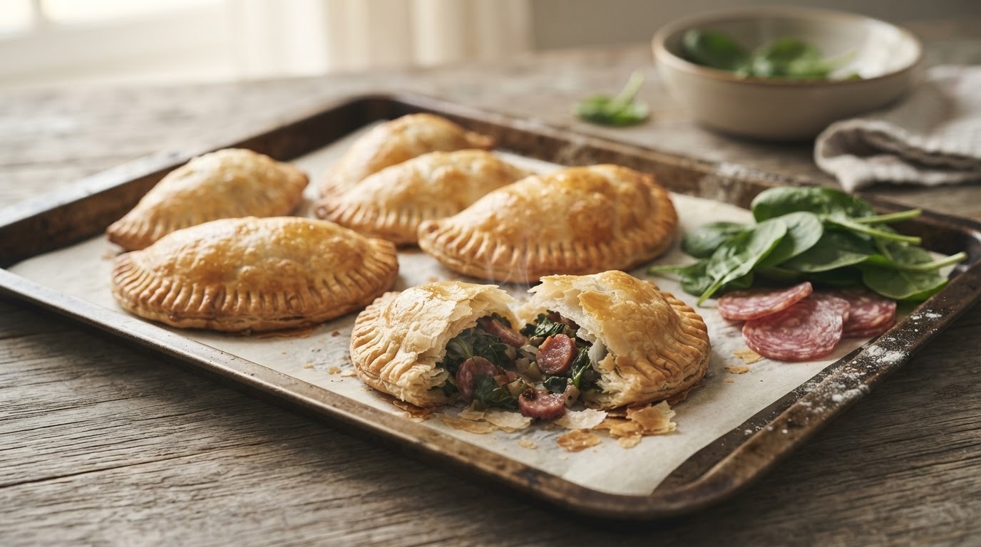 Empanada met Salami en Spinazie