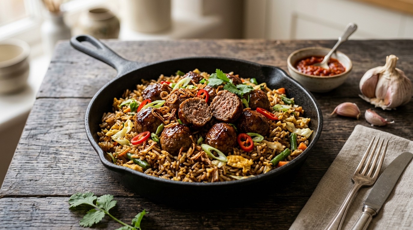 Engelse Nasi-bami-gehaktballen