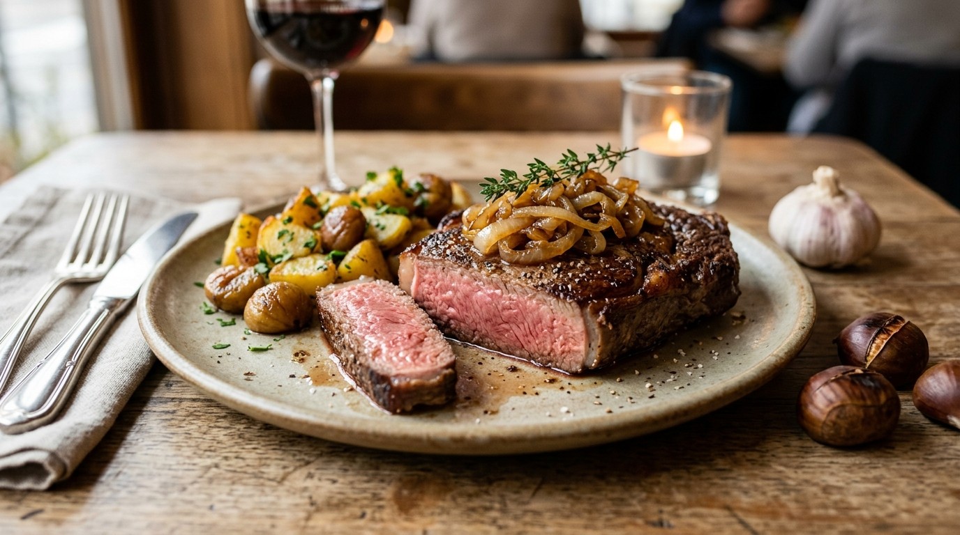 Entrecôte à La Lyonnaise