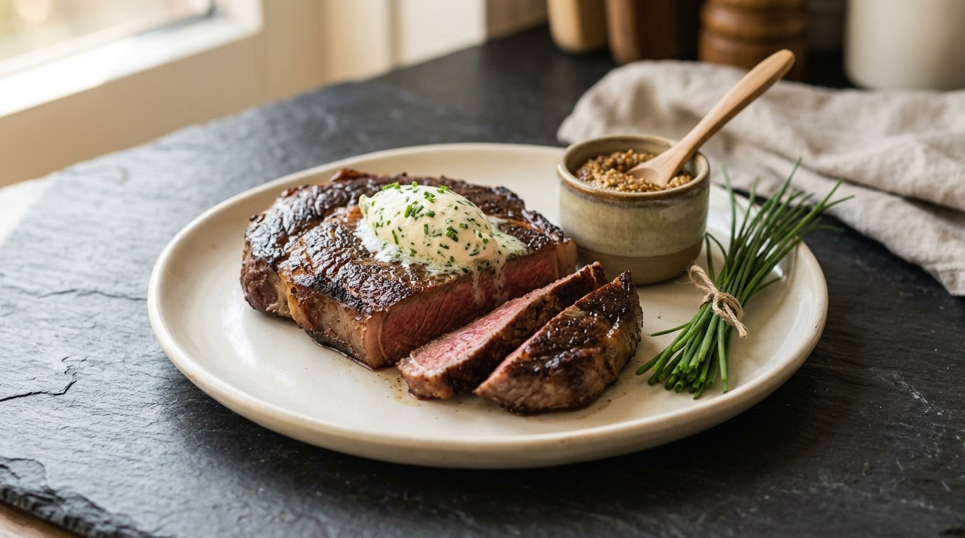 Entrecote met Kruidenmascarpone recept Entrecote met Kruidenmascarpone recept