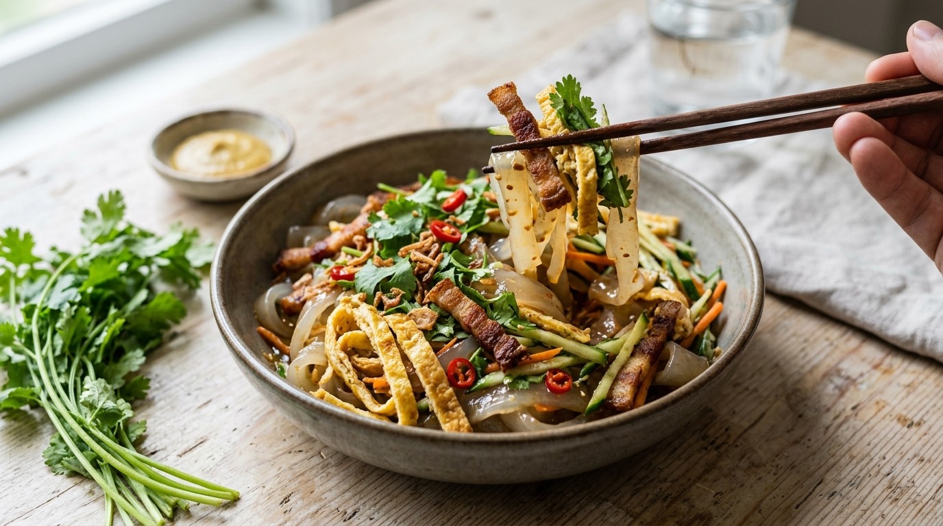 Fen Pi Salade (zure Speklappen)