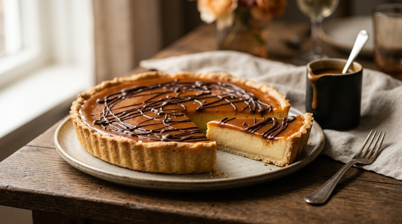Flantaart met Karamel en Chocolade