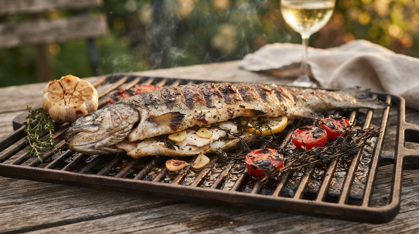 Forel met Tomaat en Tijm (BBQ)