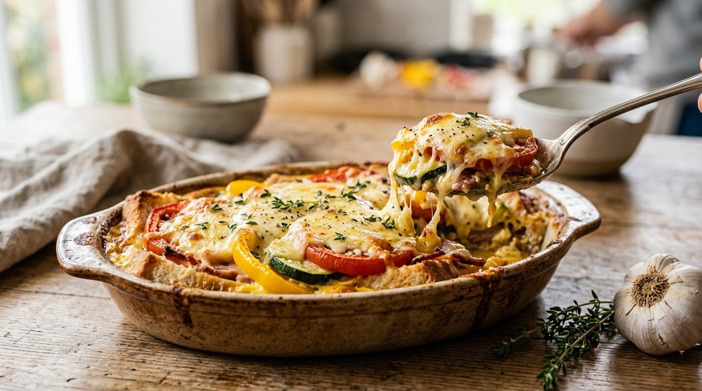 Franse Groenten- en Broodgratin