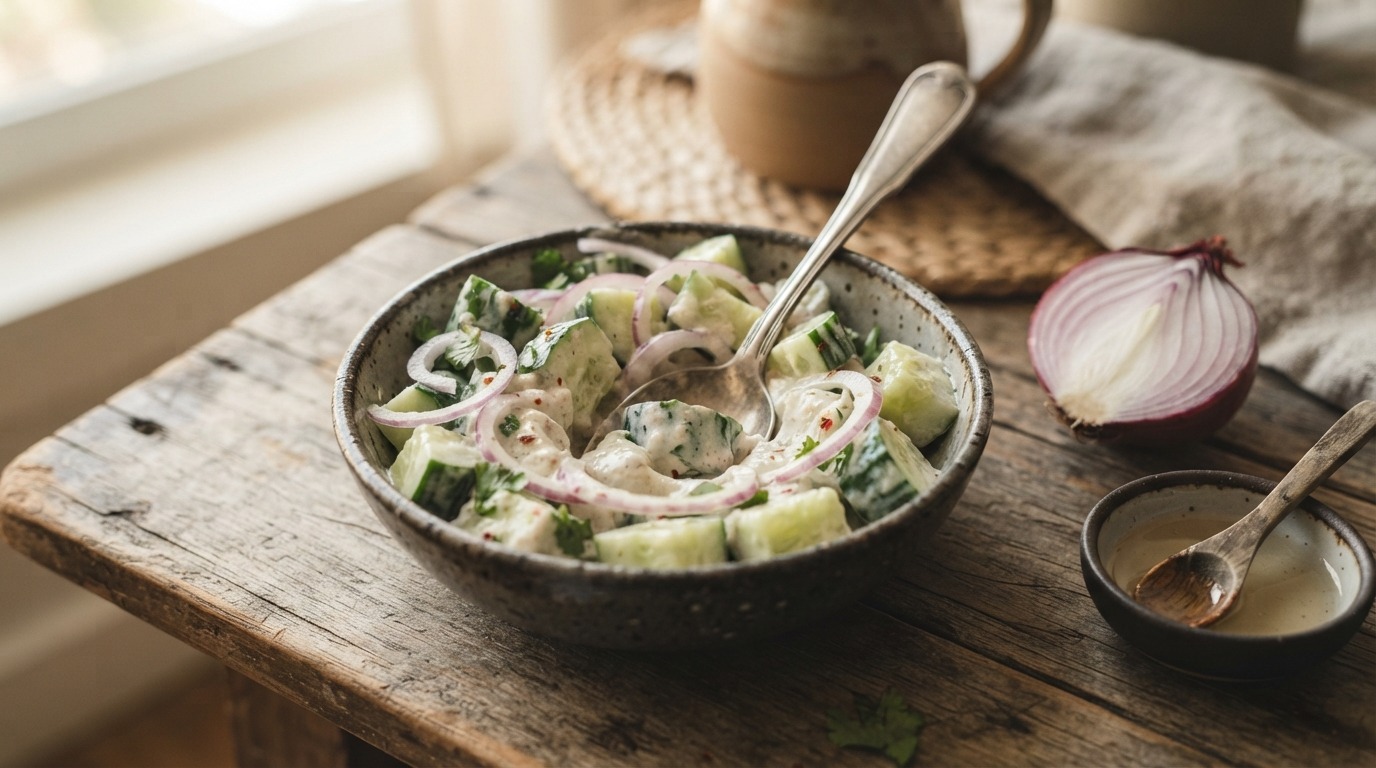Frisse Komkommersalade recept Frisse Komkommersalade recept