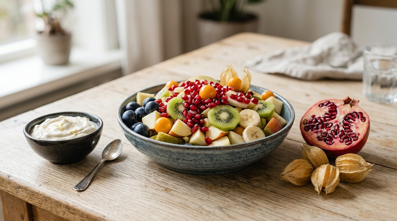 Fruitsalade met Gemberroom recept Fruitsalade met Gemberroom recept
