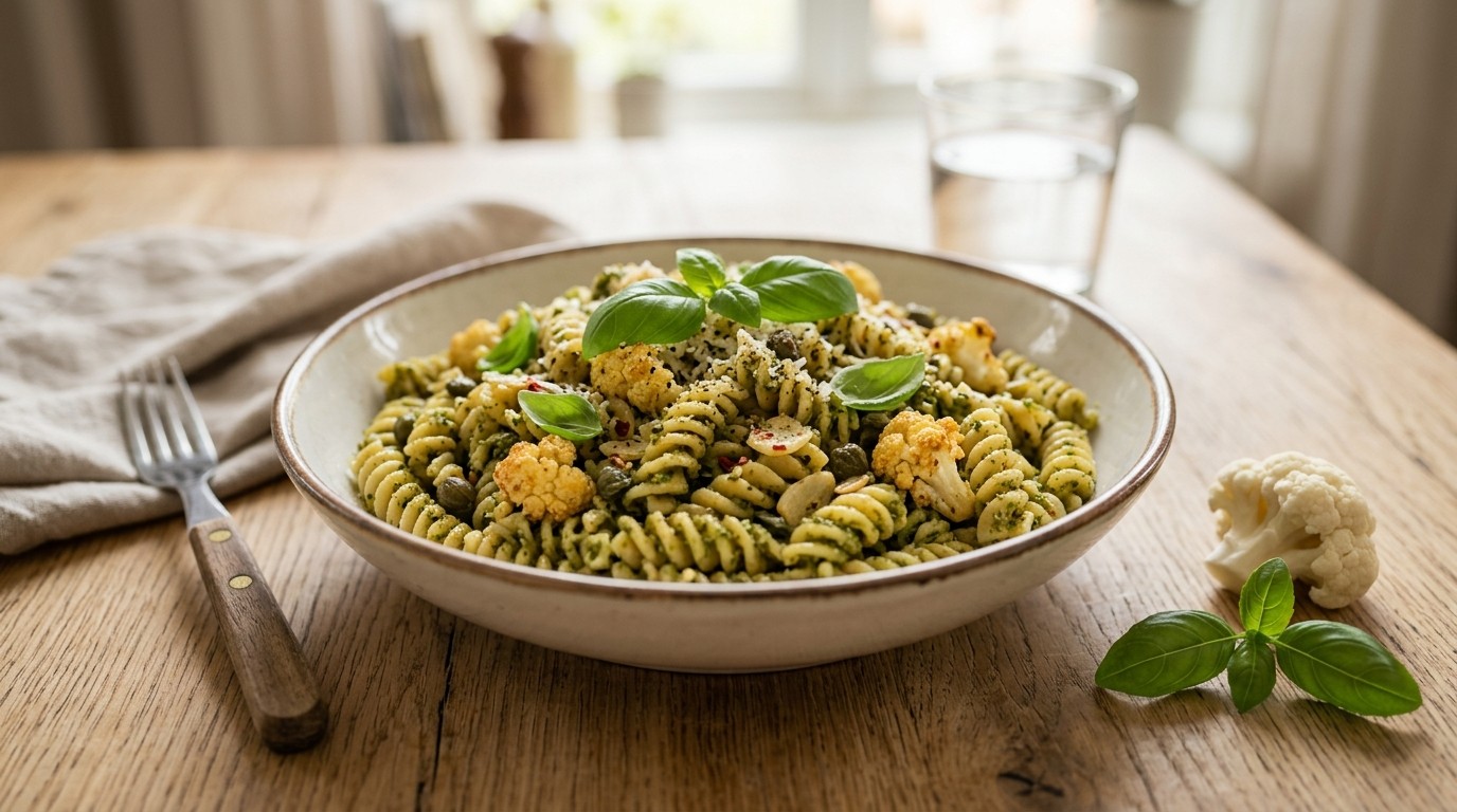 Fusilli met Bloemkool en Pesto