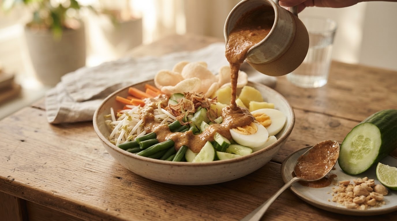 Gado Gado met Zelfgemaakte Pindasaus