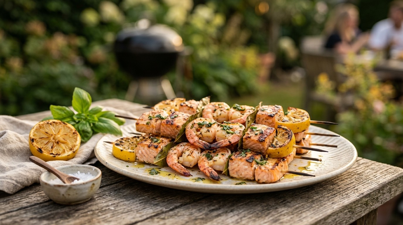 Gambabrochetten recept Gambabrochetten recept