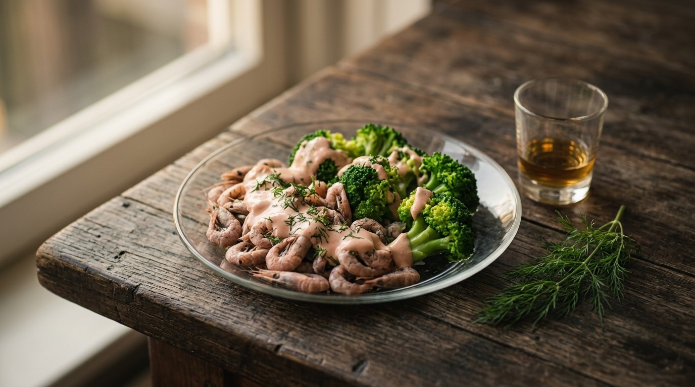 Garnalen met Broccoli en Wiskeysaus recept Garnalen met Broccoli en Wiskeysaus recept