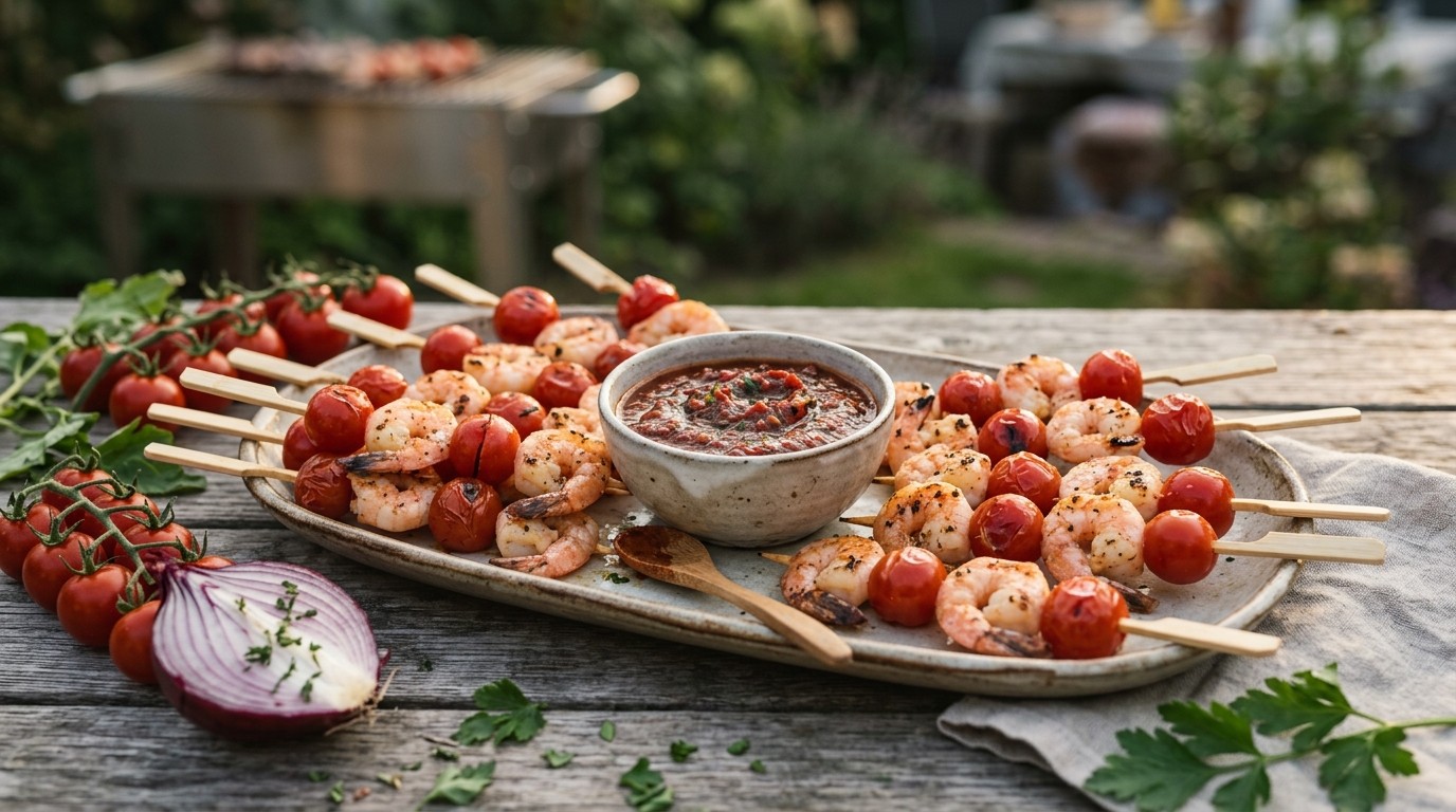 Garnalenspiesjes met Chilisaus