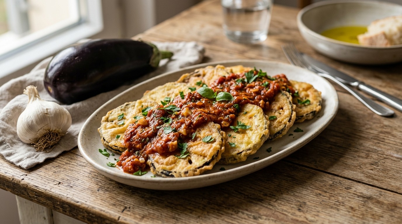 Gebakken Aubergines met Tomatensaus recept Gebakken Aubergines met Tomatensaus recept