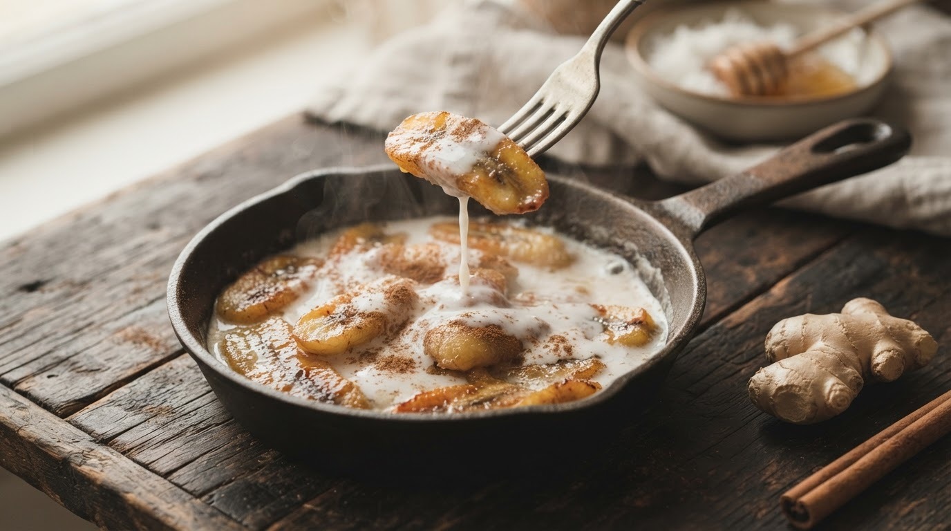 Gebakken Banaan met Kokosmelk en Honing