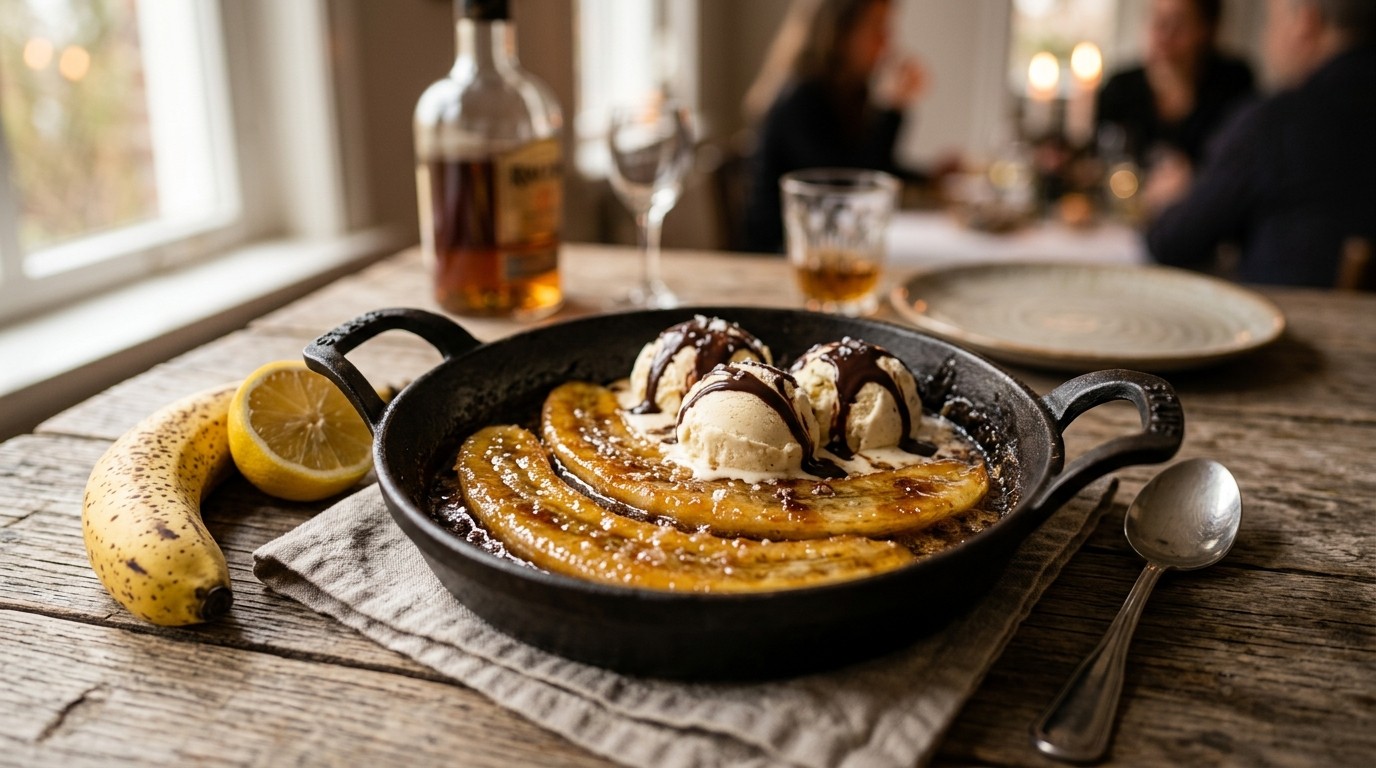 Gebakken Banaan met rum Voor Gourmet