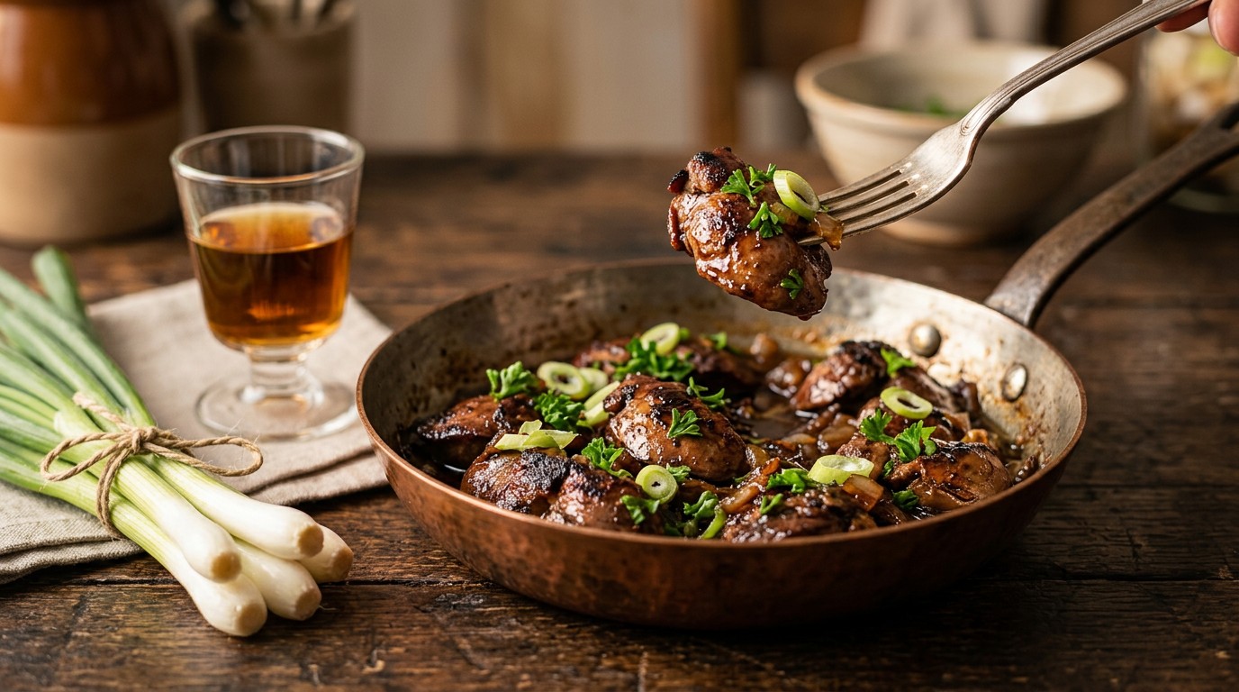 Gebakken Kippenlevertjes in Sherry recept Gebakken Kippenlevertjes in Sherry recept