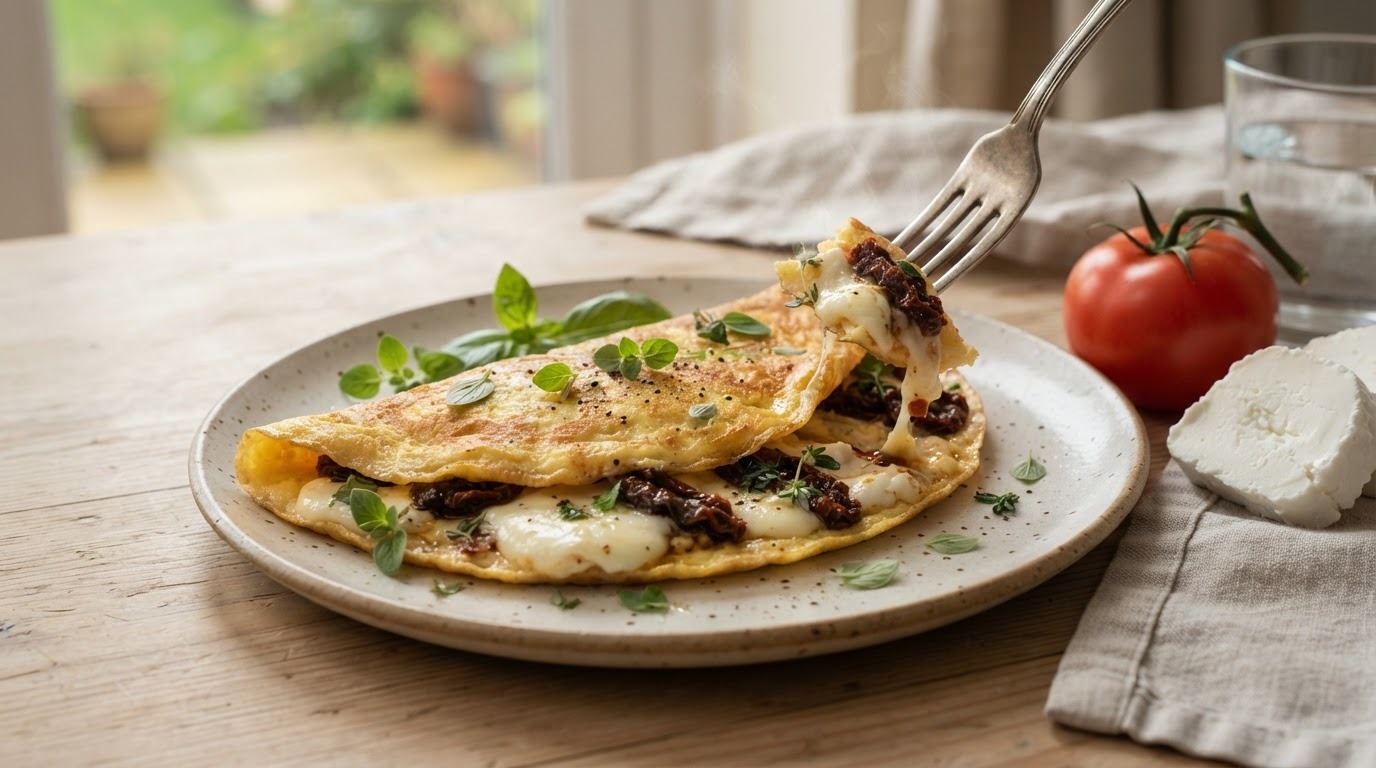 Gebakken Omelet met Geitenkaas