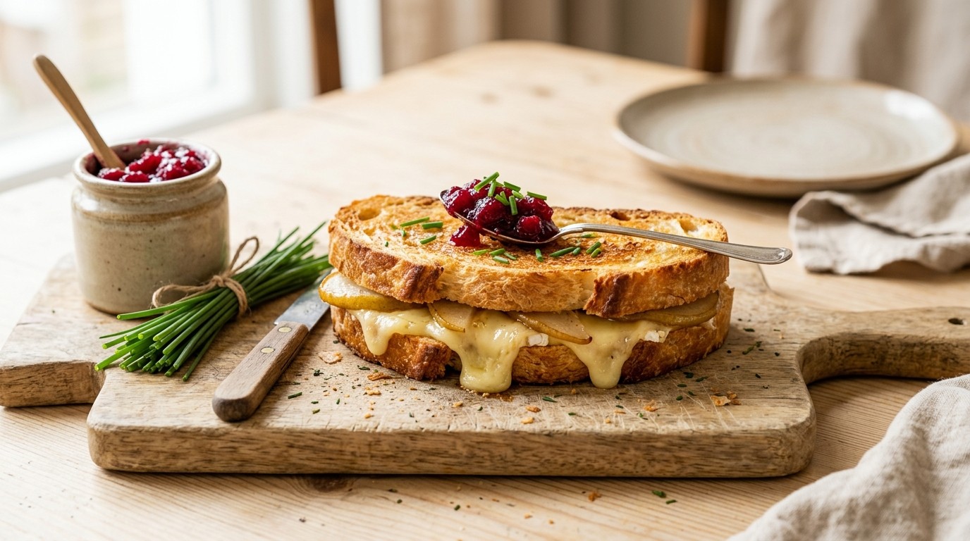Gebakken Peer-camemberttosti recept Gebakken Peer-camemberttosti recept