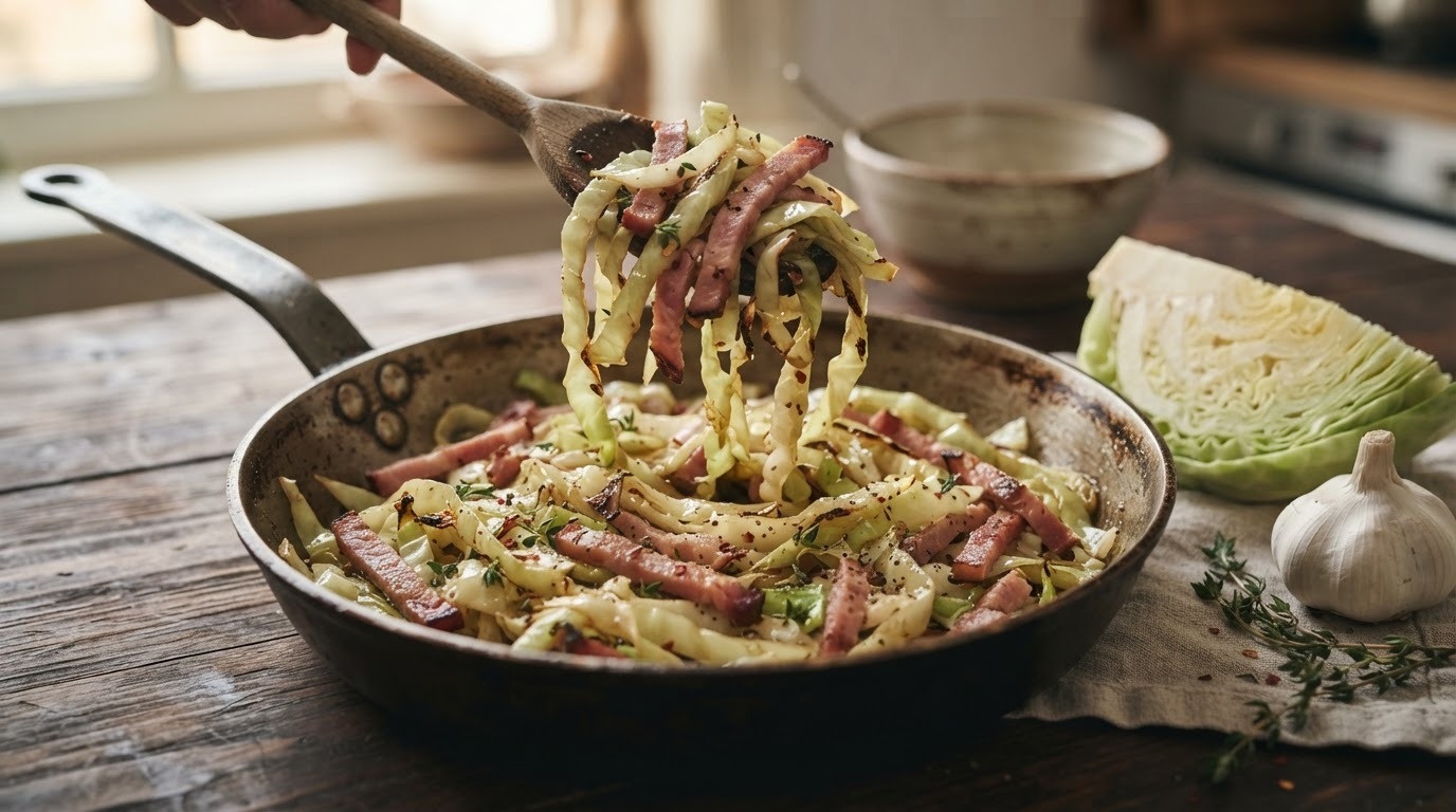 Gebakken Spitskool met ham recept Gebakken Spitskool met ham recept
