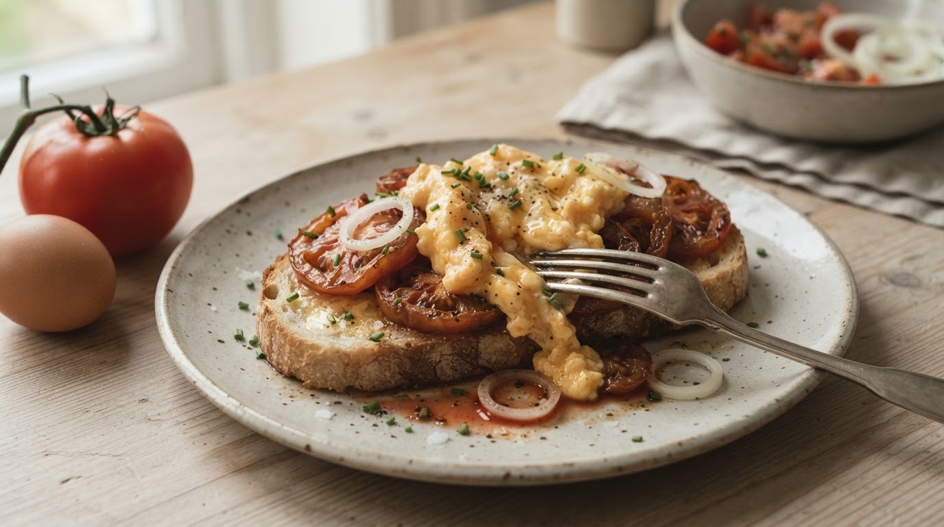 Gebakken Tomaten op Brood