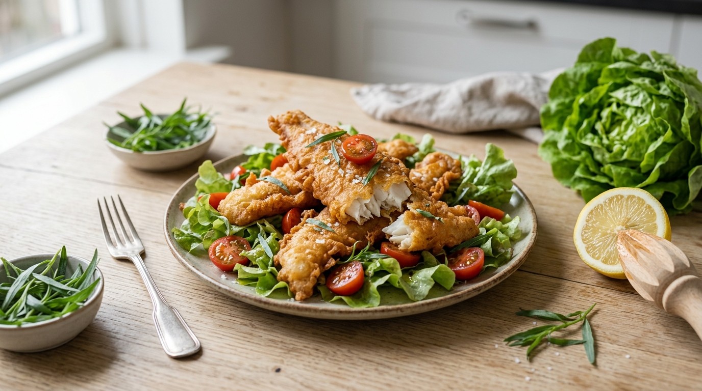 Gefrituurde Tongfilet met Kerstomaatjes en Dragon