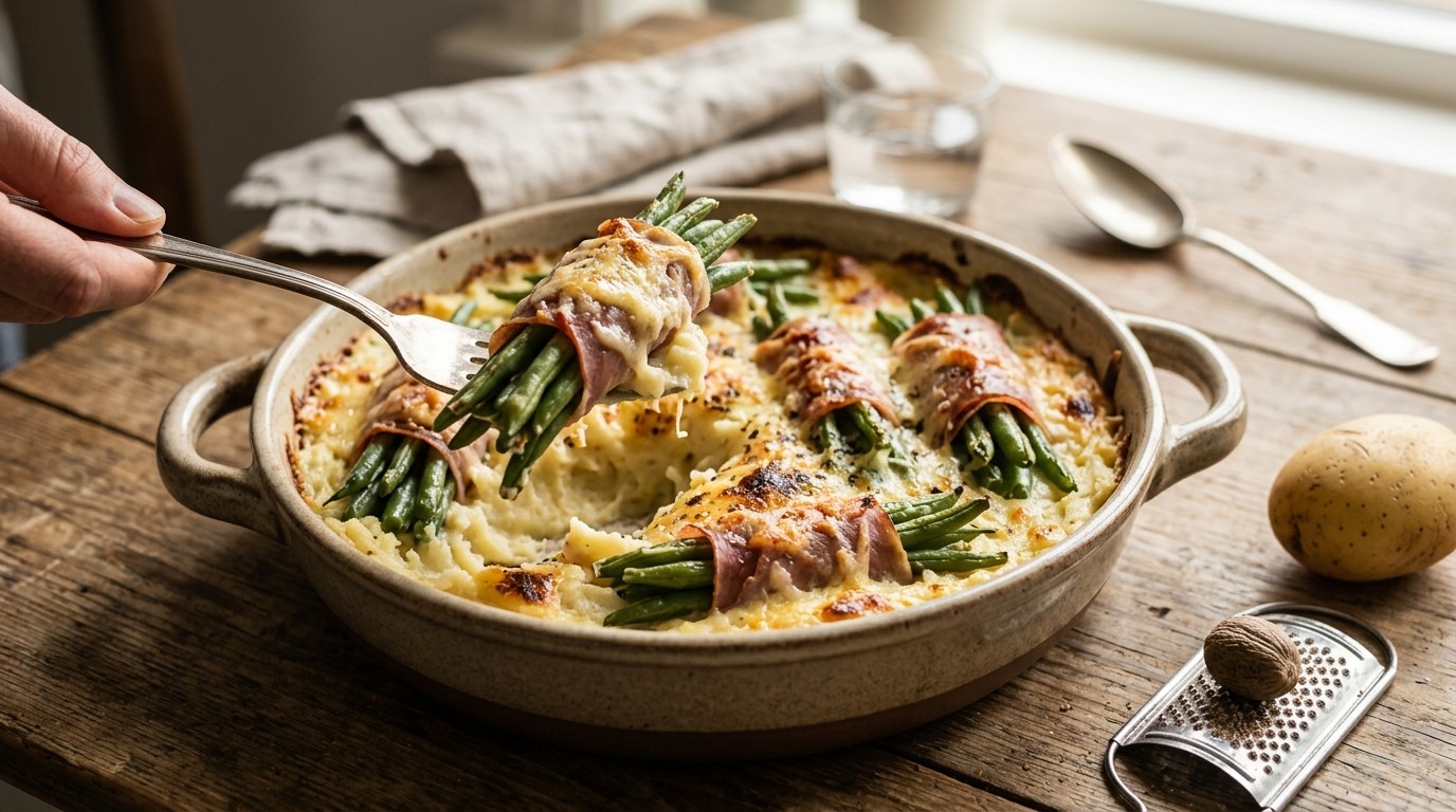 Gegratineerde Bonenbundeltjes