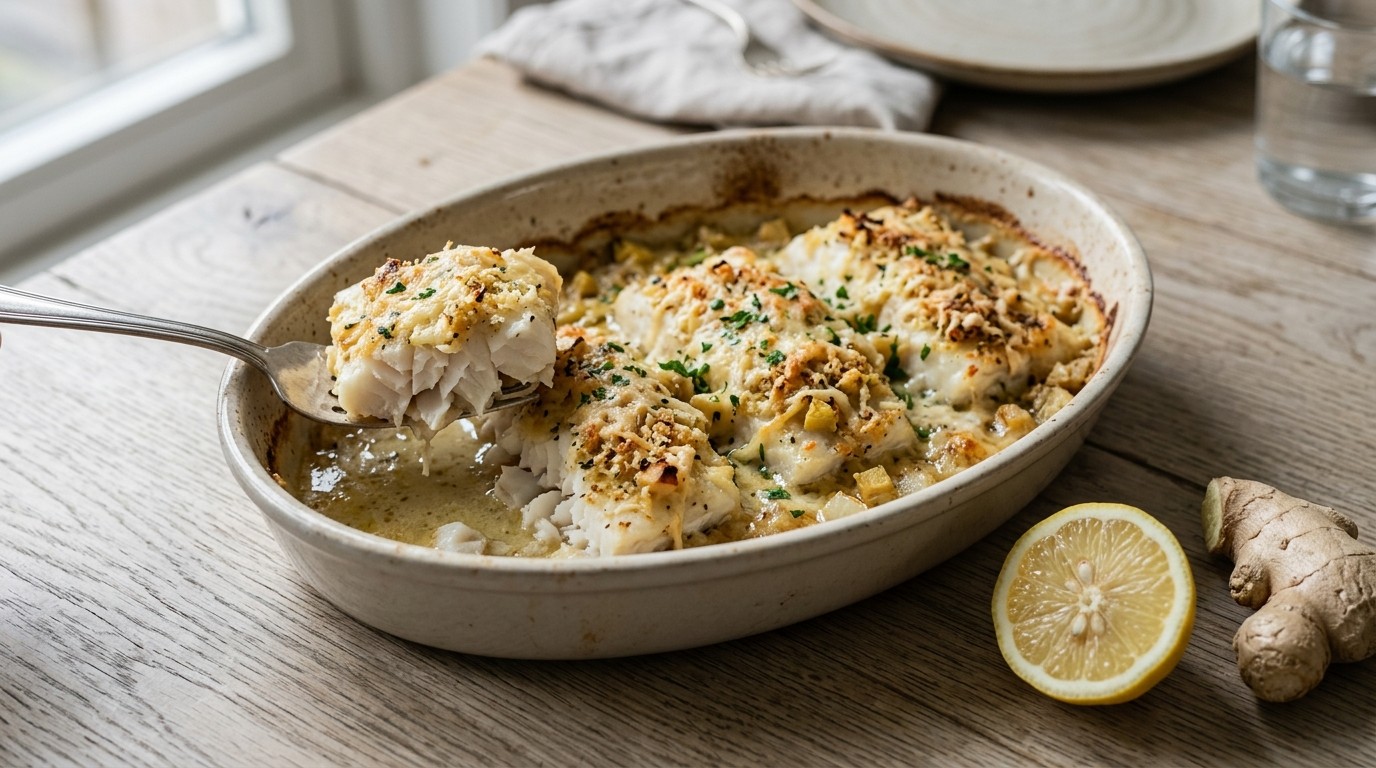 Gegratineerde Gembervisfilets