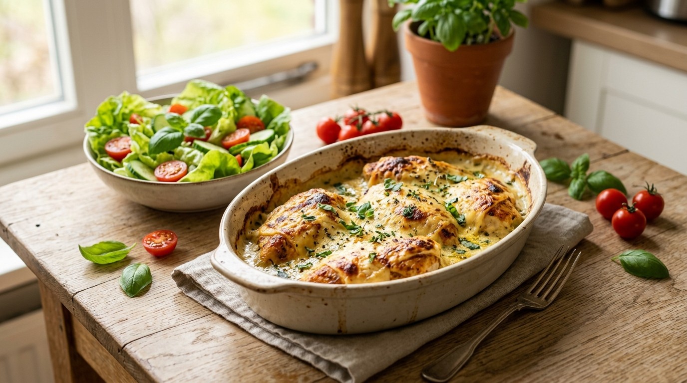 Gegratineerde Kipfilet met Kropsla