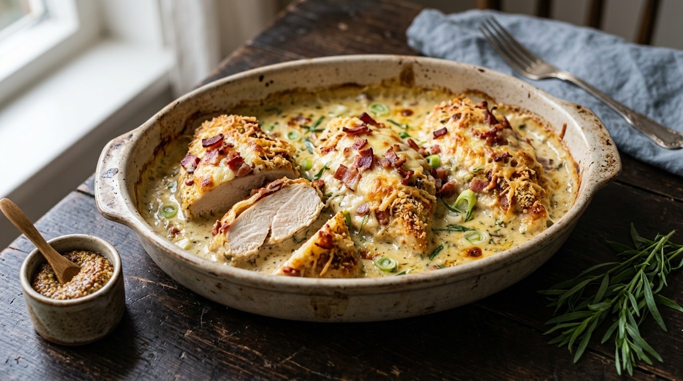 Gegratineerde Kipfilet met Mosterdsaus