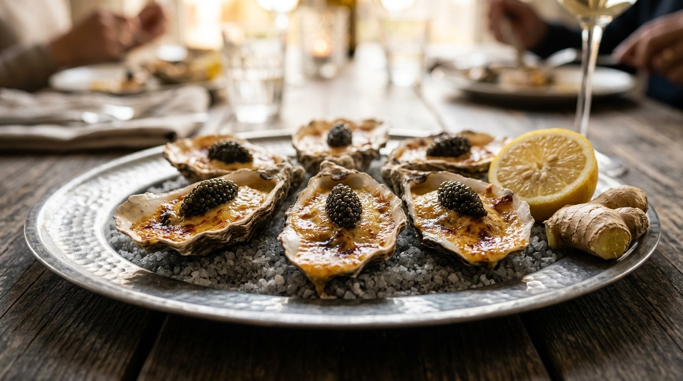 Gegratineerde Oester met Kaviaar