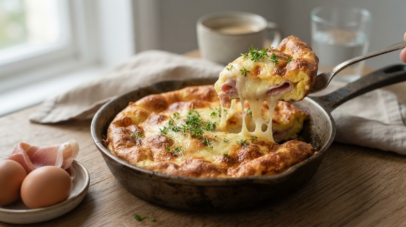 Gegratineerde Omelet met ham en Kaas recept Gegratineerde Omelet met ham en Kaas recept