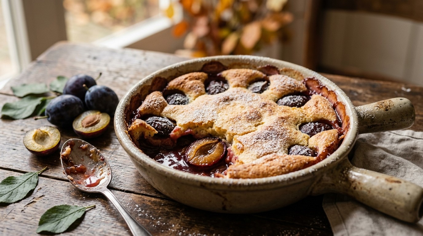 Gegratineerde Pruimen met een Biscuitlaagje recept Gegratineerde Pruimen met een Biscuitlaagje recept