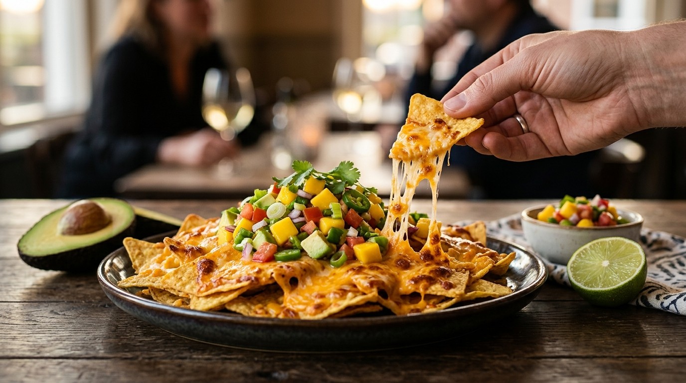 Gegratineerde Tortillachips met Pittige Mangosalsa