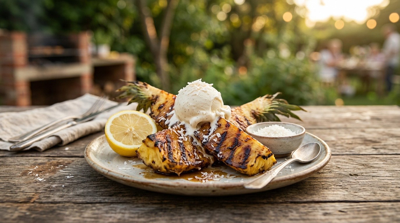 Gegrilde Ananas met Roomijs