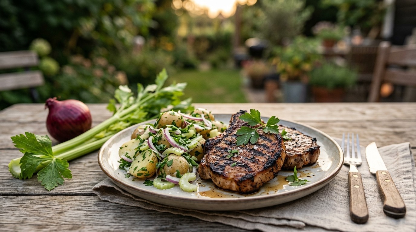 Gegrilde Karbonade met Peterselie Aardappelsalade